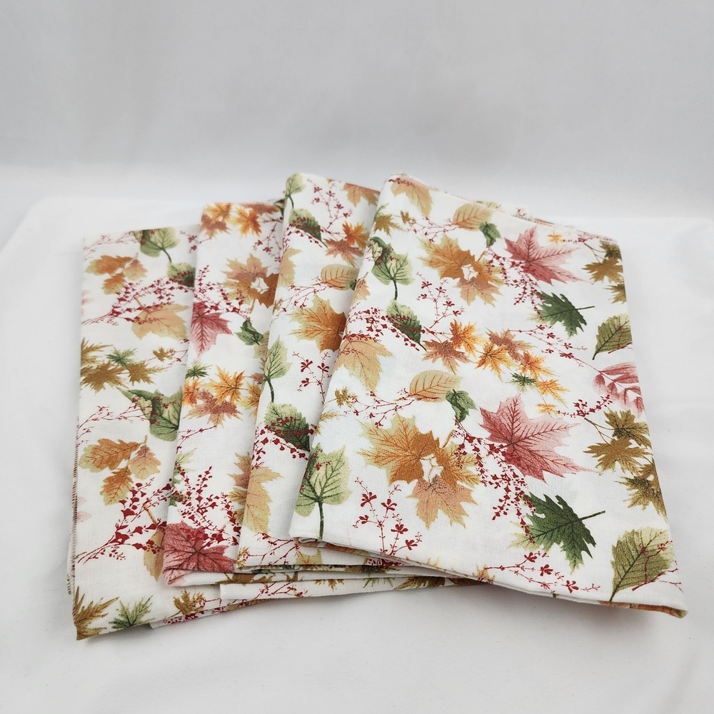 Fall Floral Tea Towel Kitchen Set of 4‎ Rust Gold Cream Green Fall Large